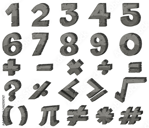 Font design for numbers and signs