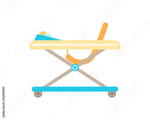 The baby walker. Isolated on white. Vector illustration.