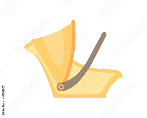 Baby carrier basket. Isolated on white. Vector illustration.