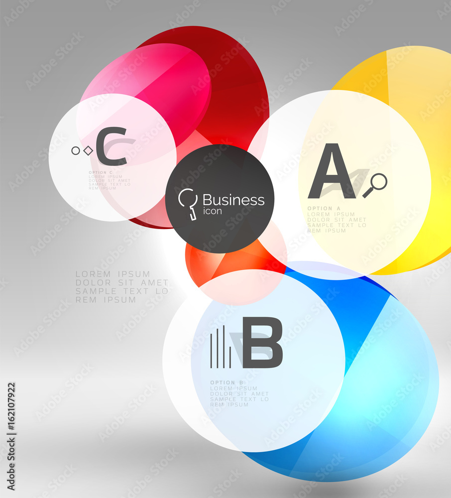 Glass circle infographics