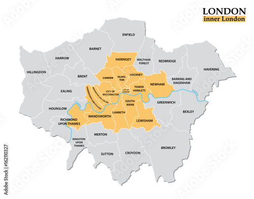 Administrative and political map of inner London, Statistical definition