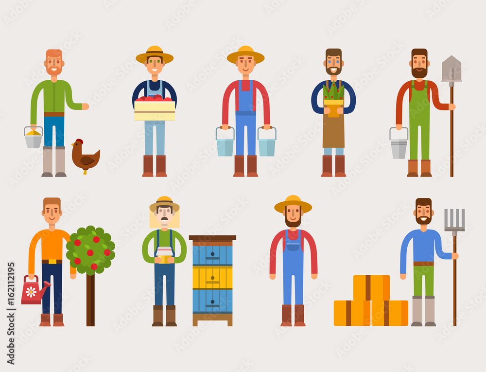 Farmer character man agriculture person profession rural gardener worker people vector illustration. Farmer character man agriculture person profession rural gardener worker people vector illustration.