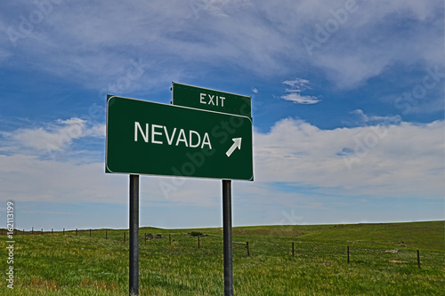 US Highway Exit Sign for Nevada