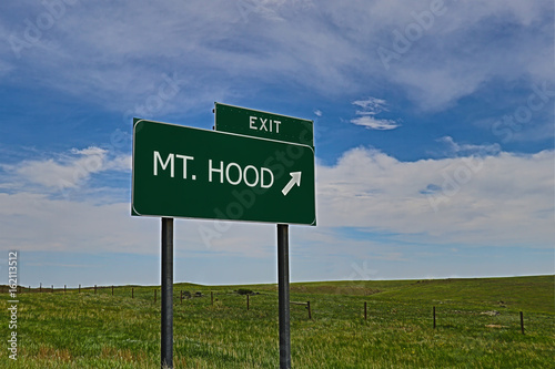 US Highway Exit Sign for Mt. Hood