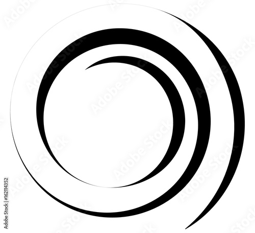 Spiral, twirl illustration. Abstract element with radial style and rotation effect
