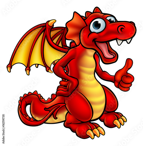 Cartoon Red Dragon