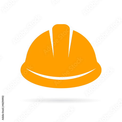 Yellow construction hard hat icon