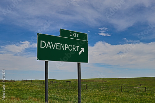 US Highway Exit Sign for Davenport