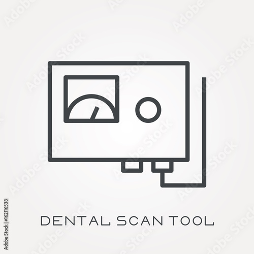 Line icon dental scan tool
