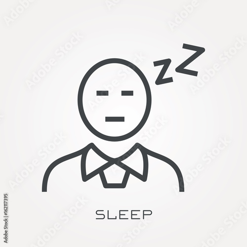 Line icon sleep