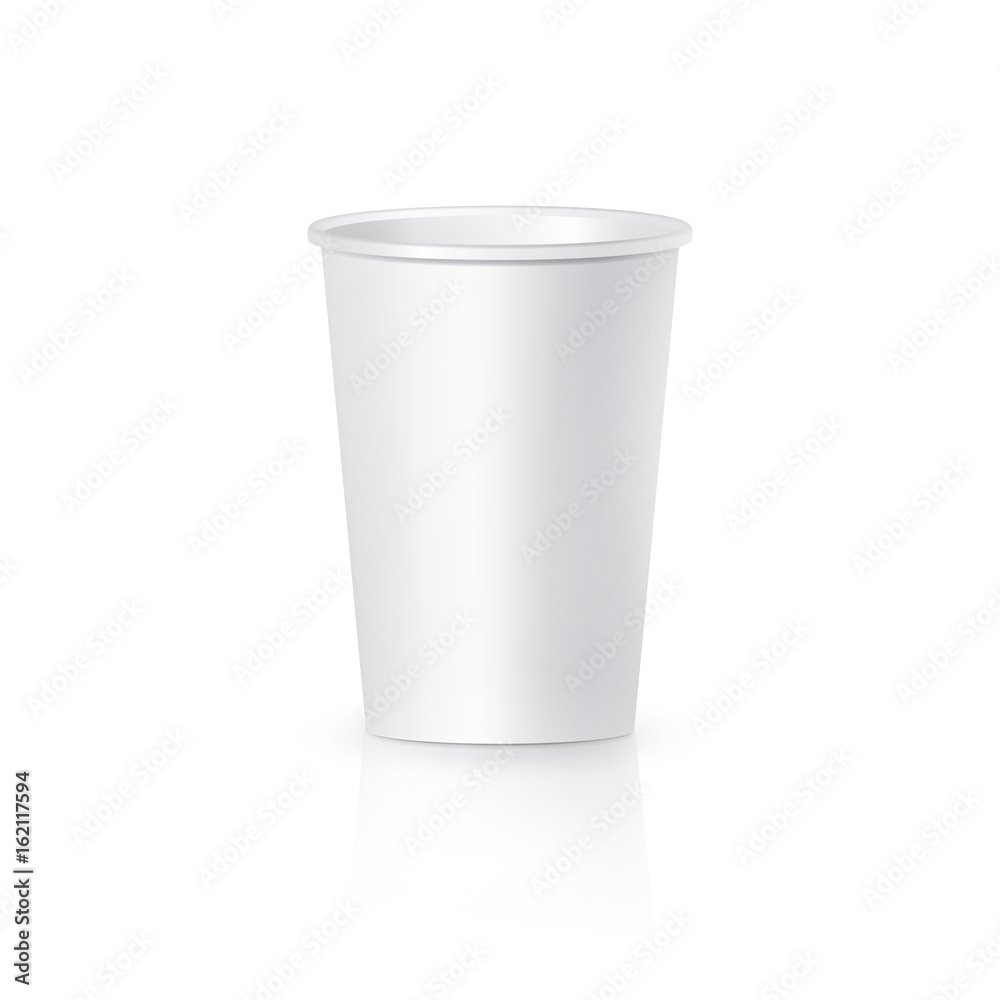 White Paper Coffee Cup isolated. Cardboard vector cup container for tea or coffee White Paper Coffee Cup isolated. Cardboard vector cup container for tea or coffee