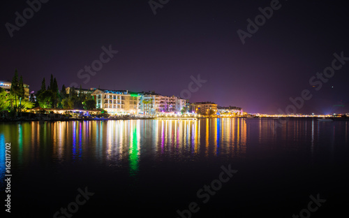 View over the beach coast of Marmaris in Turkey at dusk