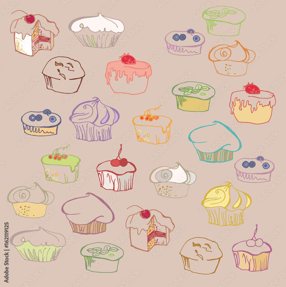 Sweet cakes and muffins
