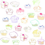 Sweet cakes and muffins
