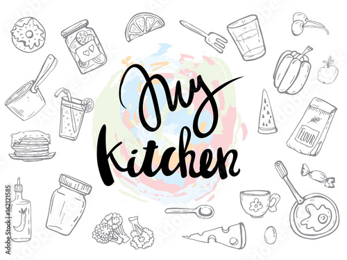 Cooking and kitchen related quotes set poster design elements bon appetit cooking therapy real