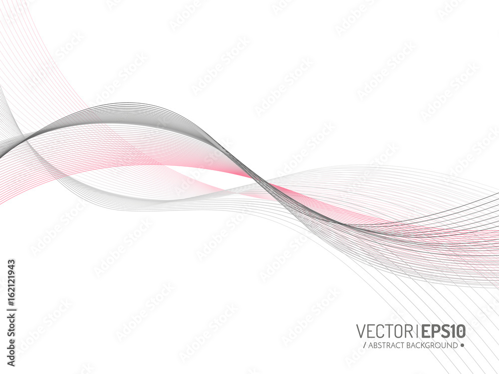 Abstract vector background, blue transparent waved lines for brochure, website.