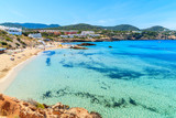 View of Cala Tarida bay and beach, Ibiza island, Spain