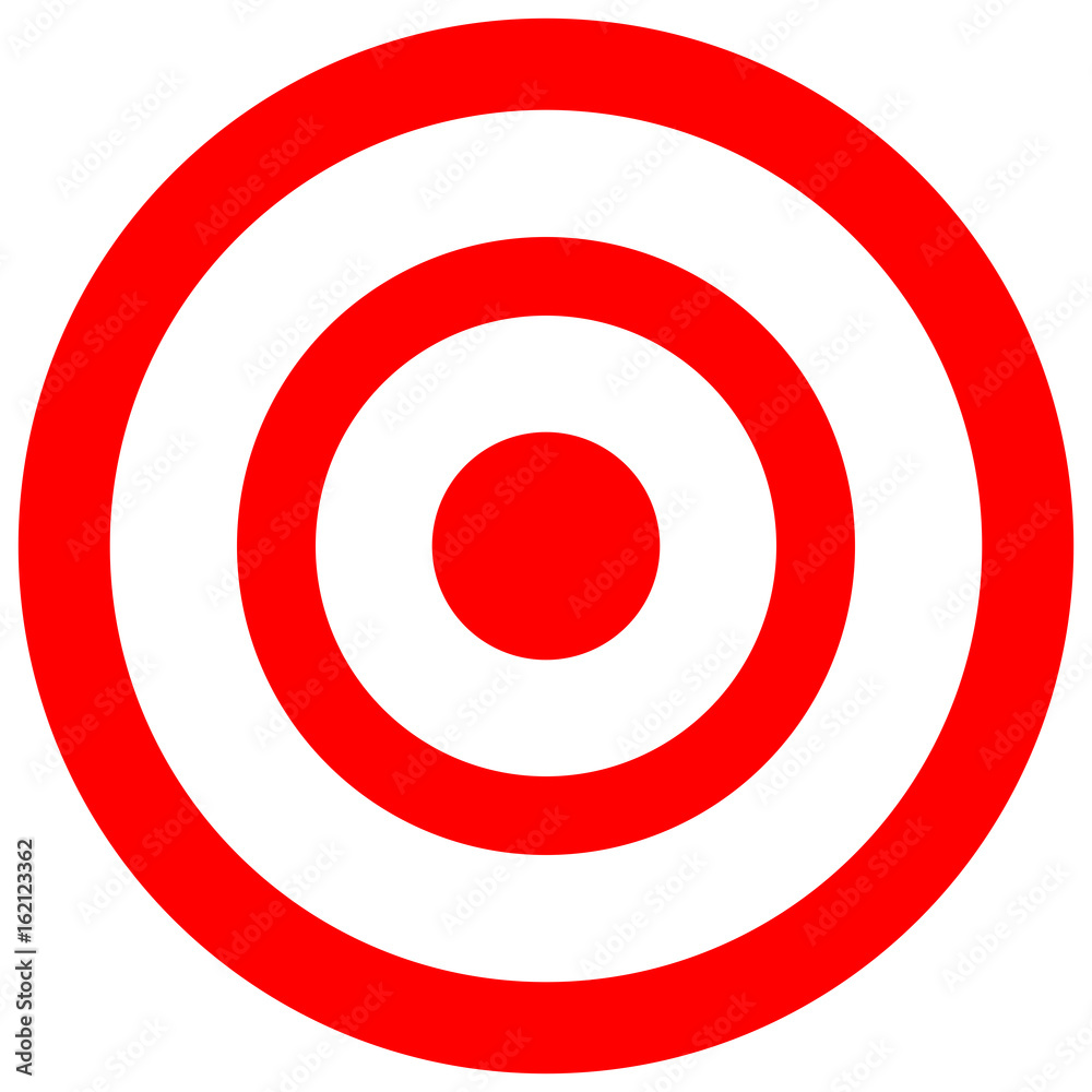 Target consisting of red and white concentric circles Target consisting of red and white concentric circles