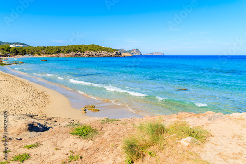 View of Cala Nova beach on sunny summer day, Ibiza island, Spain © pkazmierczak
