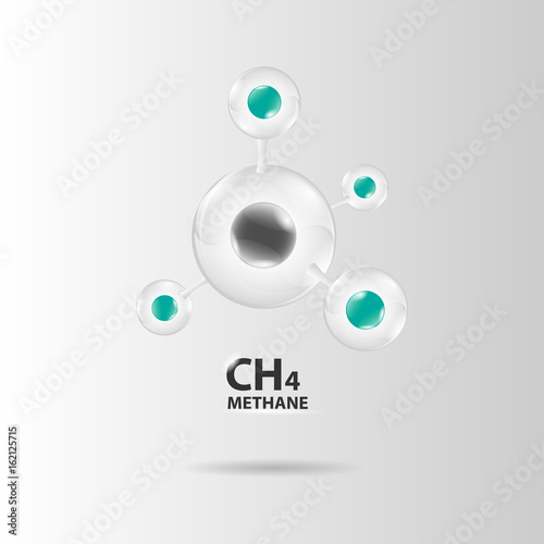 methane molecule model vector