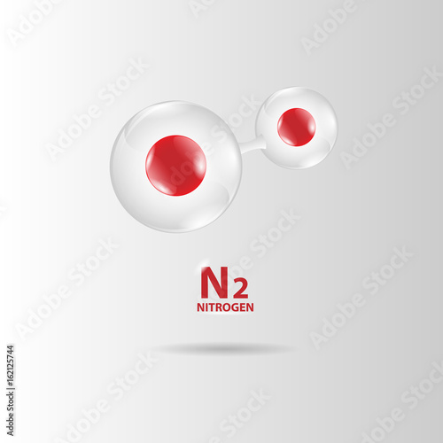 nitrogen molecule model vector photo