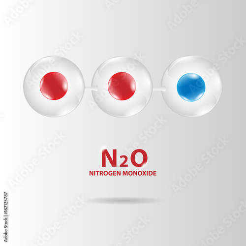 nitrogen monoxide molecule model vector