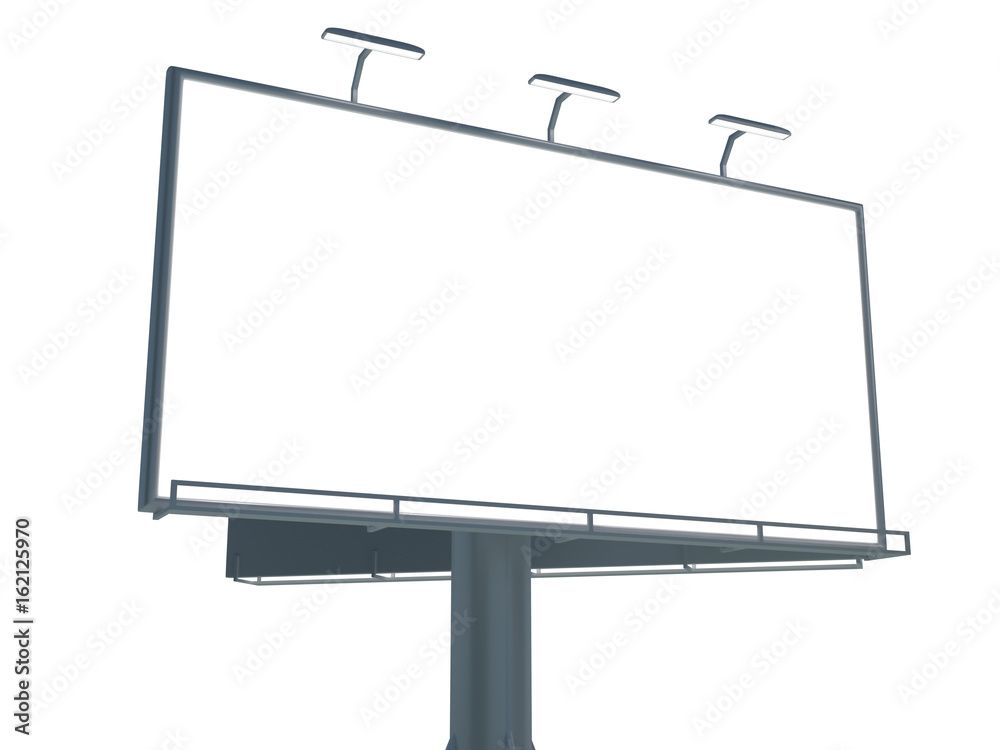 3D rendering of blank billboard (empty advertisement) isolated on white background 3D rendering of blank billboard (empty advertisement) isolated on white background