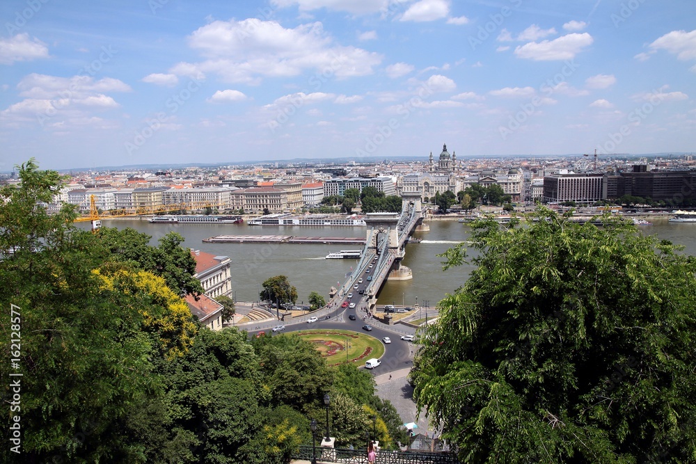panoramic view at Budapest from Buda hill