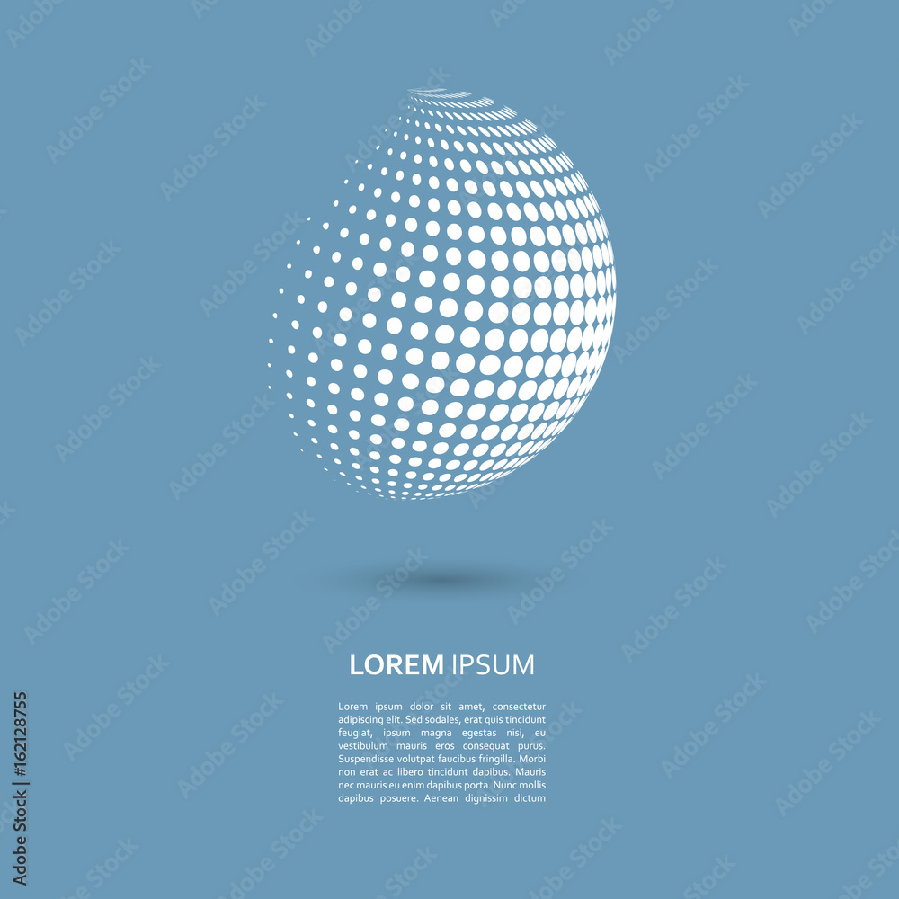 Vector halftone spheres. Design element with shadow Vector halftone spheres. Design element with shadow