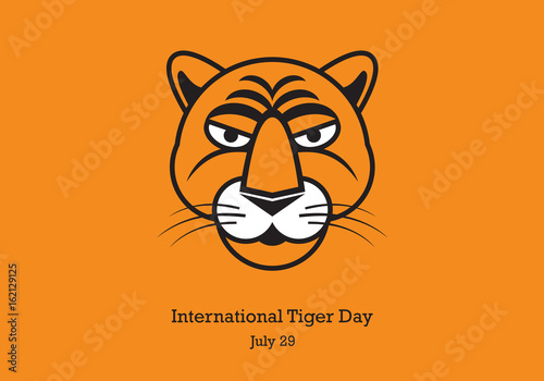 Fototapeta Naklejka Na Ścianę i Meble -  International Tiger Day vector. Head tiger vector illustration. Important day