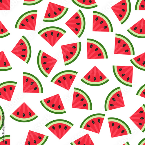 Fresh and bright watermelon vector seamless pattern.