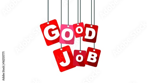 red flat animation good job