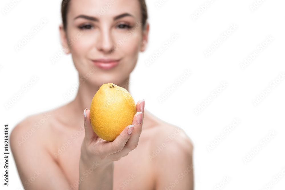 Happy nice girl taking care about wellness and beauty Happy nice girl taking care about wellness and beauty