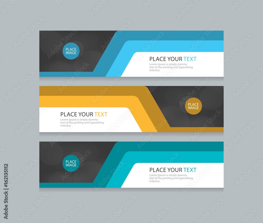 flat vector set abstract corporate business horizontal banner design ...