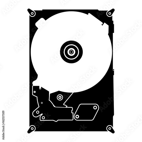 Hard drive disk  the black color icon .