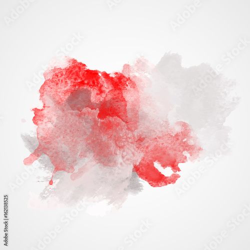 Watercolor Splash with gradient effect. Red and Grey colors.