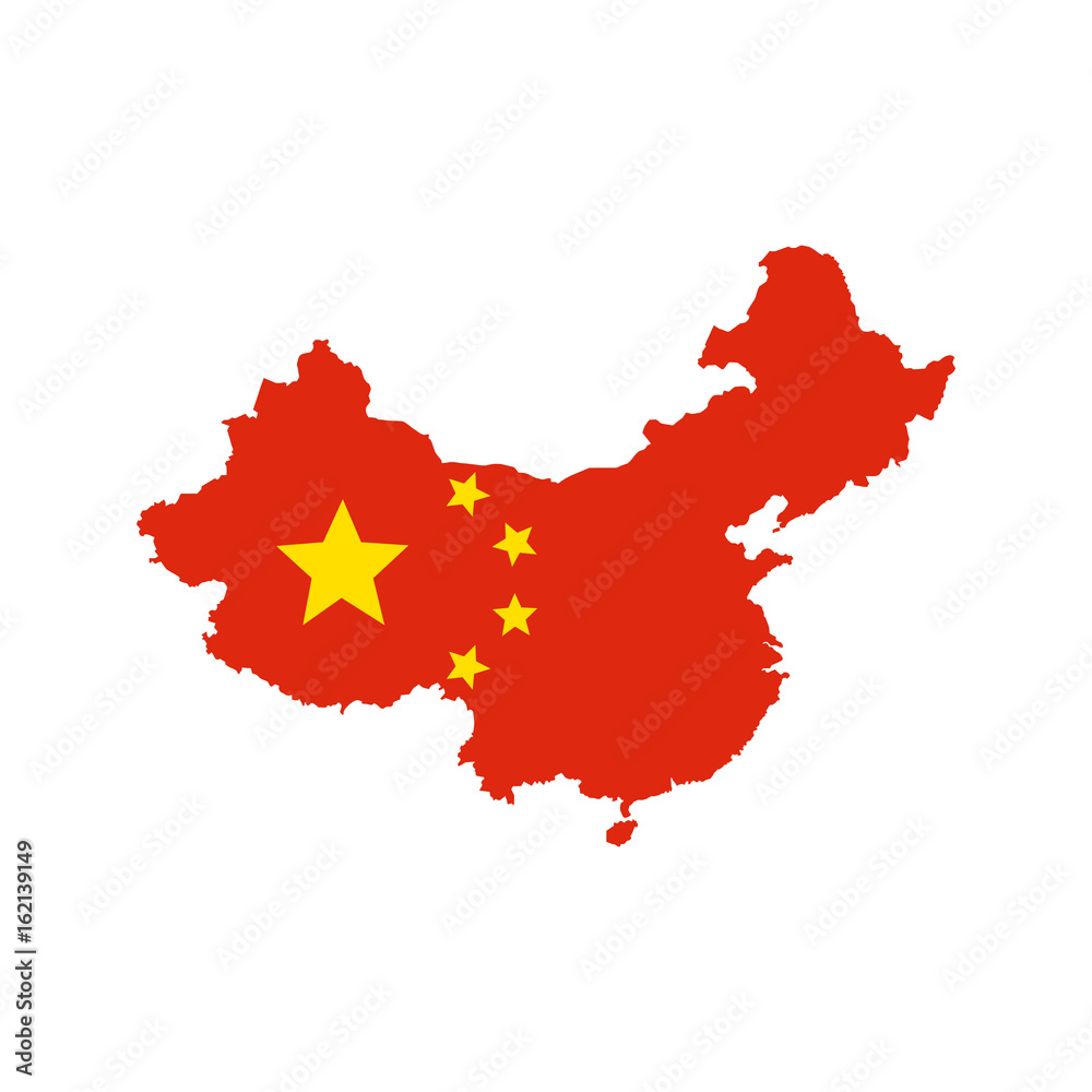 Fototapeta premium China map and flag