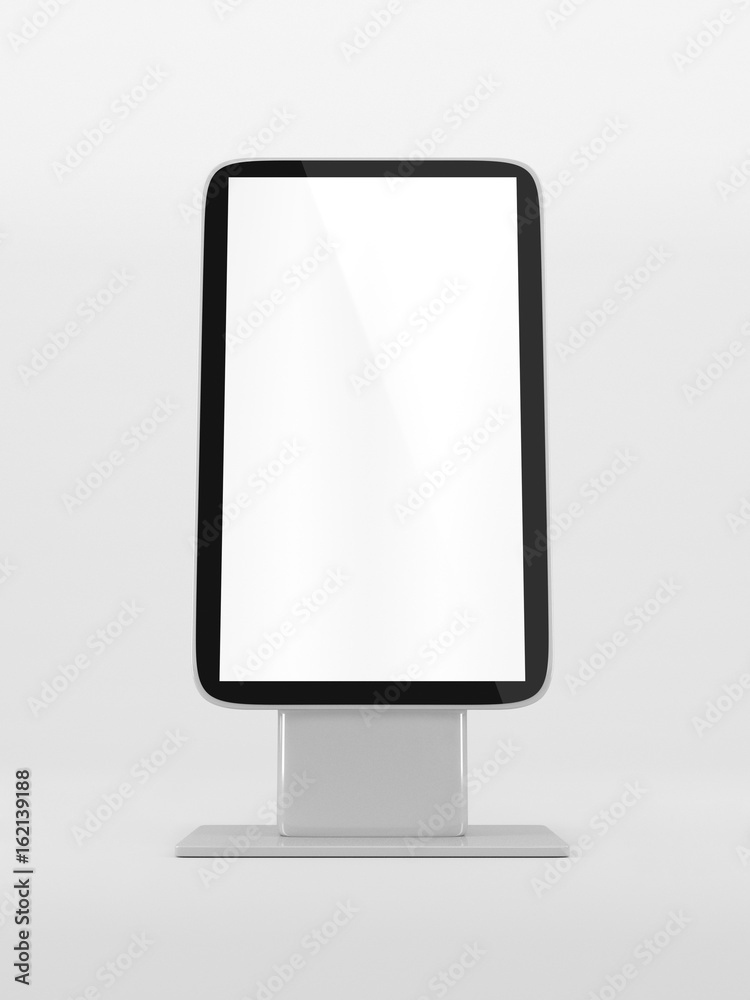 Outdoor Advertising Stand Display (empty banner lightbox) - mockup template isolated on white. 3D rendering Outdoor Advertising Stand Display (empty banner lightbox) - mockup template isolated on white. 3D rendering