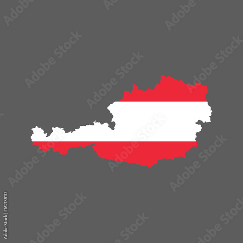 Austria outline and flag