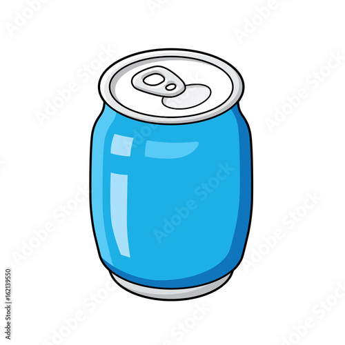 Blue cola or soda soft drink can isolated.