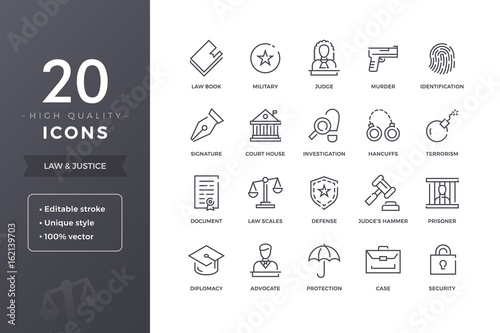 Law Line Icons
