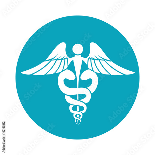 isolated caduceus emblem