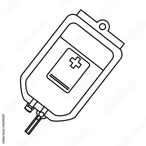 isolated saline solution bag