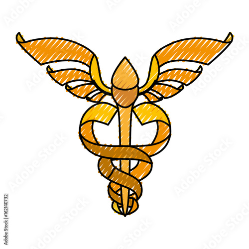isolated caduceus emblem