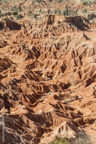 Orange rock formations in Tatacoa desert, Colombia