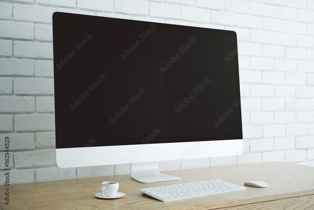 Fototapeta premium Blank computer side