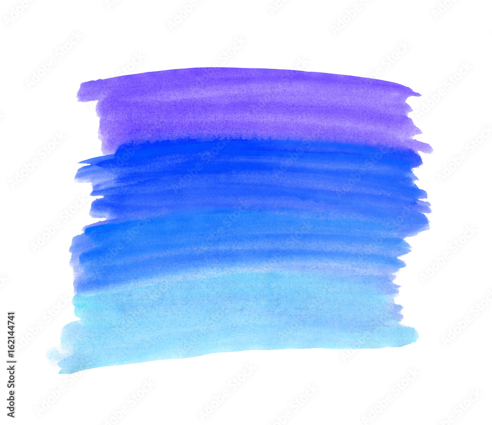 A fragment of the background of the four bands of different colors painted with watercolors