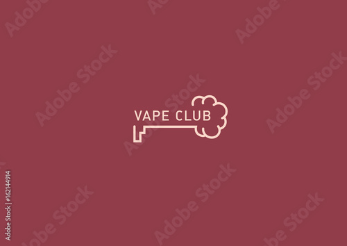 logo for the vape club, key and smoke