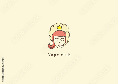  logo for the vape club,Princess and smoke