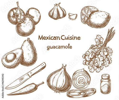Guacamole, ingredients of the food